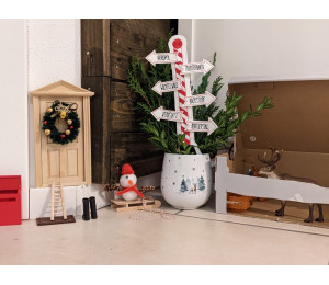 Stickserie ITH - Wichtel Wegweiser Nordpol